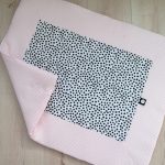 Boxkleed in zwart wit dots en wafel lichtroze