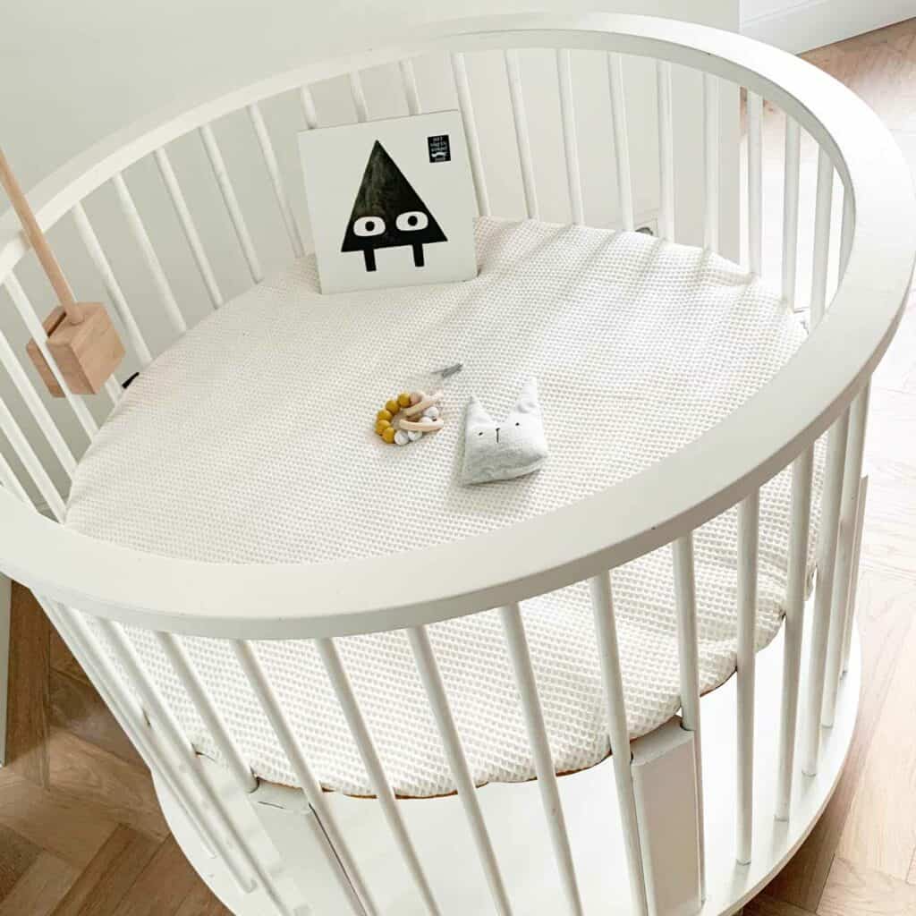 Rond boxkleed wit wafel natuurlijk