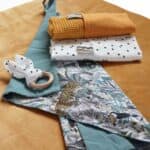 Rechthoekig boxkleed velvet oker velours okergeel