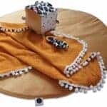 Velvet boxkleed oker geel voor ronde box