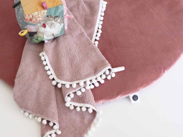 Rond boxkleed velvet roze 1