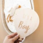houten bordje ballon It's a boy Houten Bordje "It's a Boy" - Voor Zwangerschap, Gender Reveal en Geboorteaankondiging