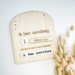 Houten Invulbordje voor Baby's Eerste Jaar en Verder | Ik ben vandaag - Afbeelding 3