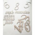 uitgesneden houten maanden, weken, jaar voor mijlpaalfotografie