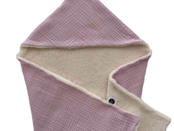omslagdoek baby, badcape baby, wikkeldoek teddy met mousseline